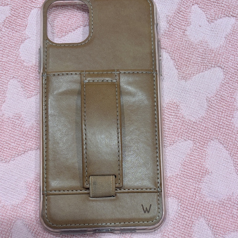 Elegant Tan Leather Phone Case with Stand